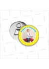 Sarı Beyaz Puantiye Temalı Resimli Erkek Çocuk Doğumgünü Açacak Magneti