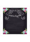 Söz Nişan Düğün Arka Fon Geniş Ebat Afiş Chalkboard Zemin Çiçek Detaylı