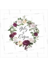 Söz Nişan Düğün Yer Kaplama Afişi Bordo Krem Çiçek Çerçeveli