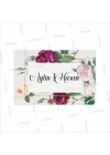 Söz Nişan Nikah Düğün Amerikan Servis Kağıtı Bordo Krem Çiçek Çerçeve Temalı