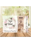 Söz Nişan Nikah Düğün Hatırası Hediye Tek İçimlik Kahve Soft Pembe Çiçek Tema