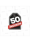 Yüzde 50 İndirim Yazılı Dönkart