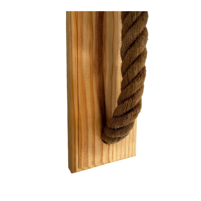 Jüt İpli Retro Ahşap Aplik -Pahlı (AMPUL DAHİL DEĞİLDİR)