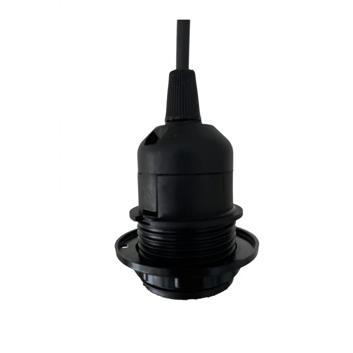 Sarkıt E27 Duy Takımı Yarım Dişli Avize Başlık Duyu Siyah 70cm Bakalit (1 Adet)