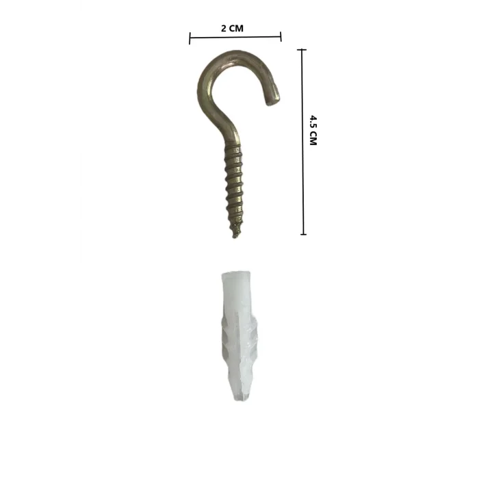 Piton Kanca Açık 20x80 (Boyut 20mm* 45mm) (Avize Tavan Bağlantısı, File Gerdirme vs. için) 10 adet