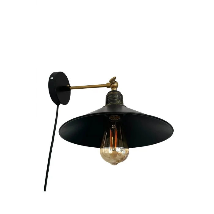 Şapkalı Mafsallı Hareketli Başlık Aplik 2 Metre Fişli Arapuarlı