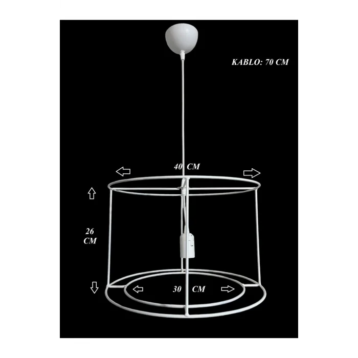 Avize İskelet Teli Büyük Boy 5mm Metal Premium (Duy Takımı Dahil) C