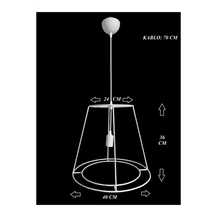 Avize İskelet Teli Büyük Boy 5mm Metal Premium (Duy Takımı Dahil) A