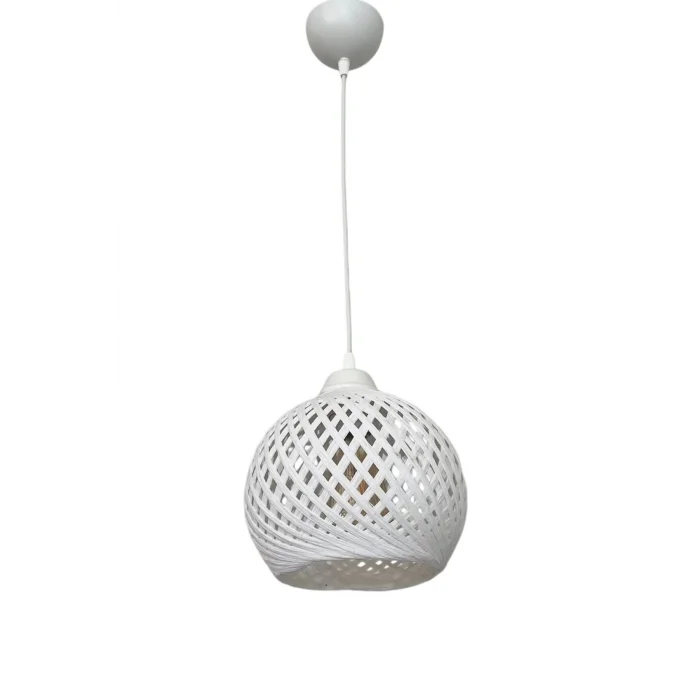 Sarkıt İp Top Avize 20cm Başlık (70cm Kablo) BEYAZ