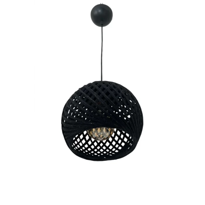 Sarkıt İp Top Avize 20cm Başlık (70cm Kablo) SİYAH