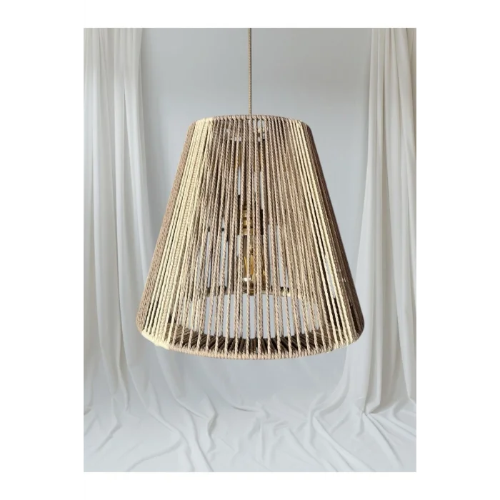 Radiara - Makrome Avize - Bej-Ekru, Metal İskelet