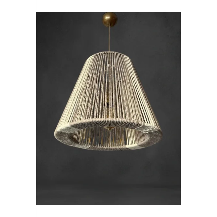 Radiara - Makrome Avize - Bej-Ekru, Metal İskelet