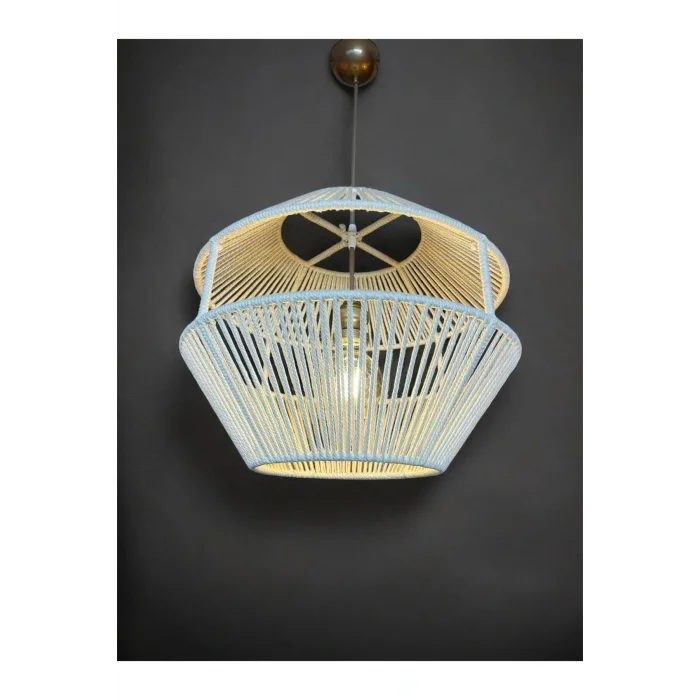 Filara - Makrome Avize - Ekru, Metal İskelet