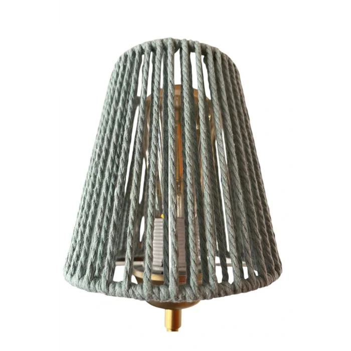 Auera - Makrome İpli Aplik Küf Yeşili (2 Metre Arapuarlı Fişli Kablosu Dahil)