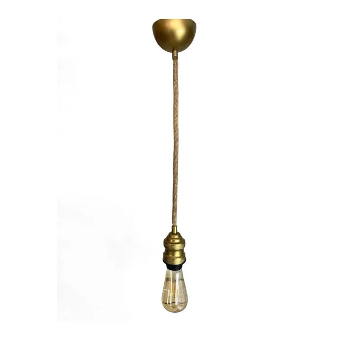 Sarkıt Lale Duy Jüt Hasır Kablo Dekoratif (AMPUL DAHİL DEĞİLDİR) 70cm Metal