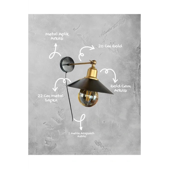 Metal Şapkalı Mafsallı Hareketli Başlık Aplik