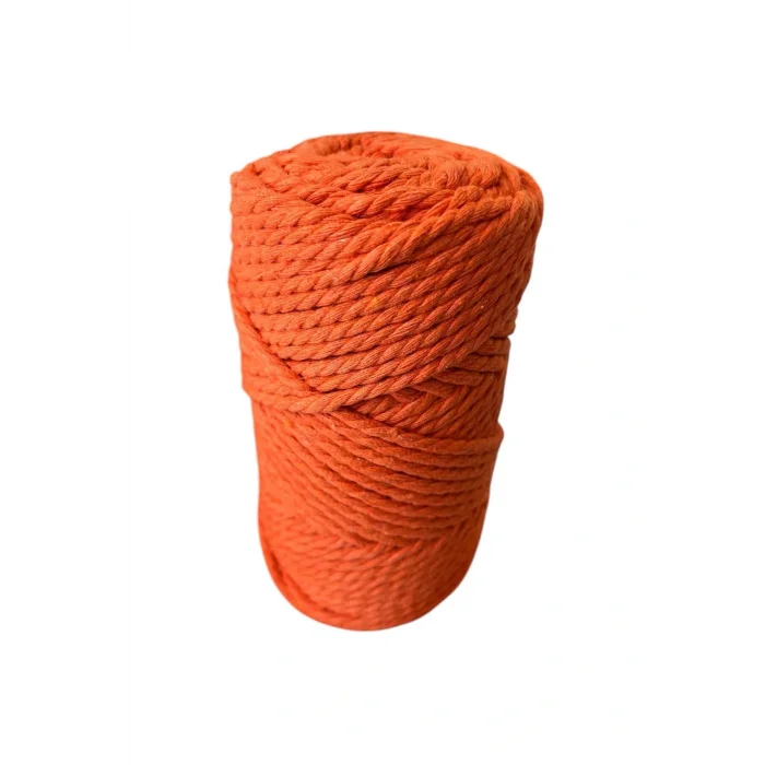 3 Büküm 4mm Makrome İpi (250gr-45m) Pamuk (1 Adet) TURUNCU