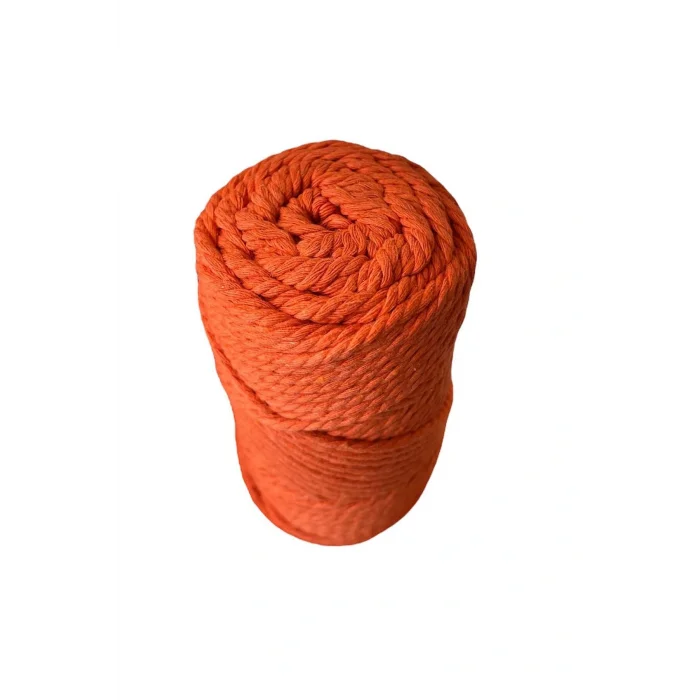 3 Büküm 4mm Makrome İpi (250gr-45m) Pamuk (1 Adet) TURUNCU