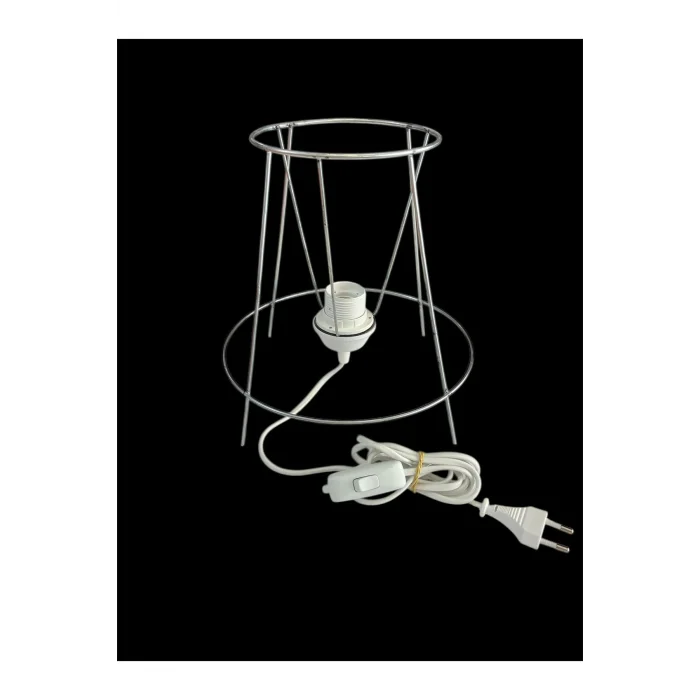 Masa Lambası İskelet Teli 3mm Paslanmaz Galvaniz Metal (2 Metre Arapuarlı Duy Dahil)