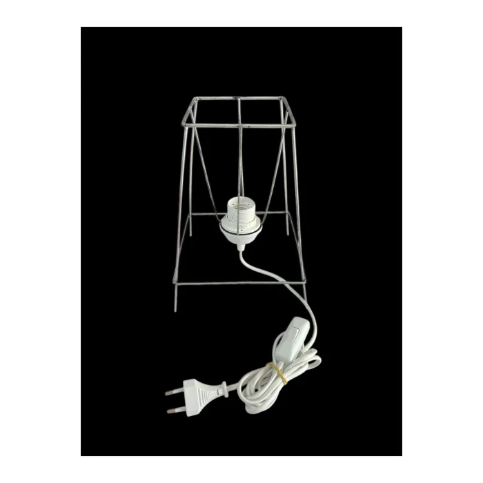 Masa Lambası İskelet Teli 3mm Paslanmaz Galvaniz Metal (2 Metre Arapuarlı Duy Dahil)