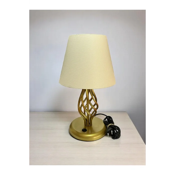 Modern Tasarım Metal Abajur (22 Cm Ekru Pvc Başlık)