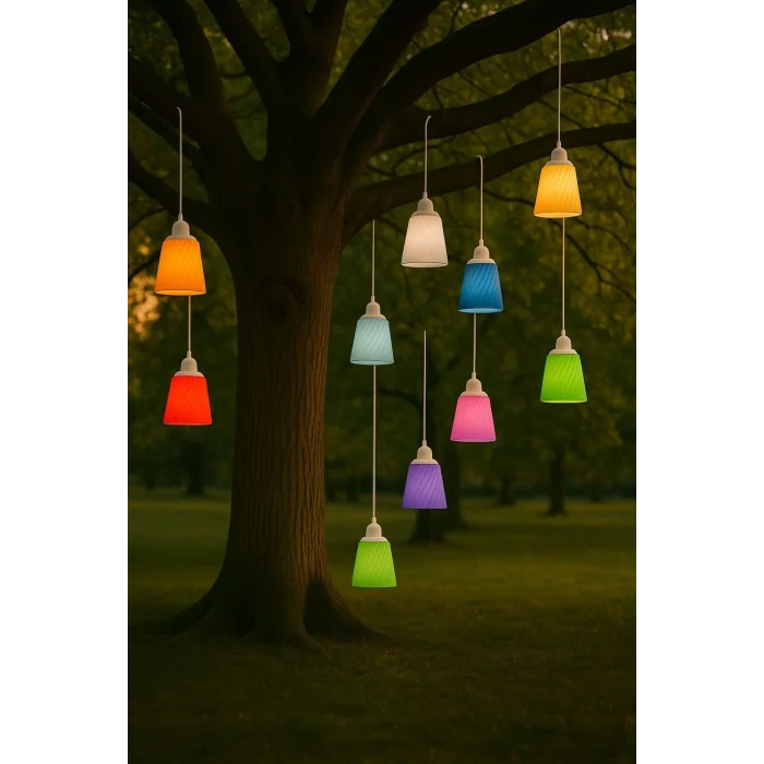 10 Farklı Renk Ağaç Feneri E27