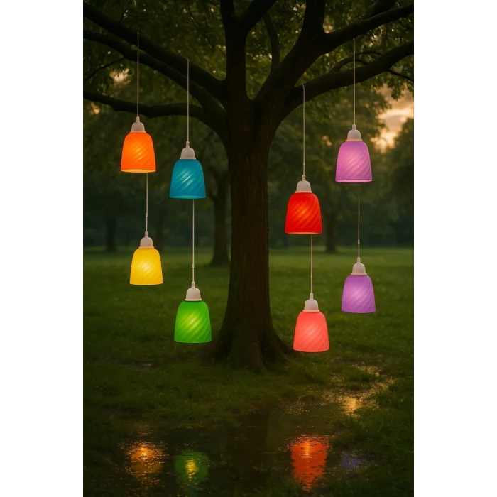 10 Farklı Renk Ağaç Feneri E27