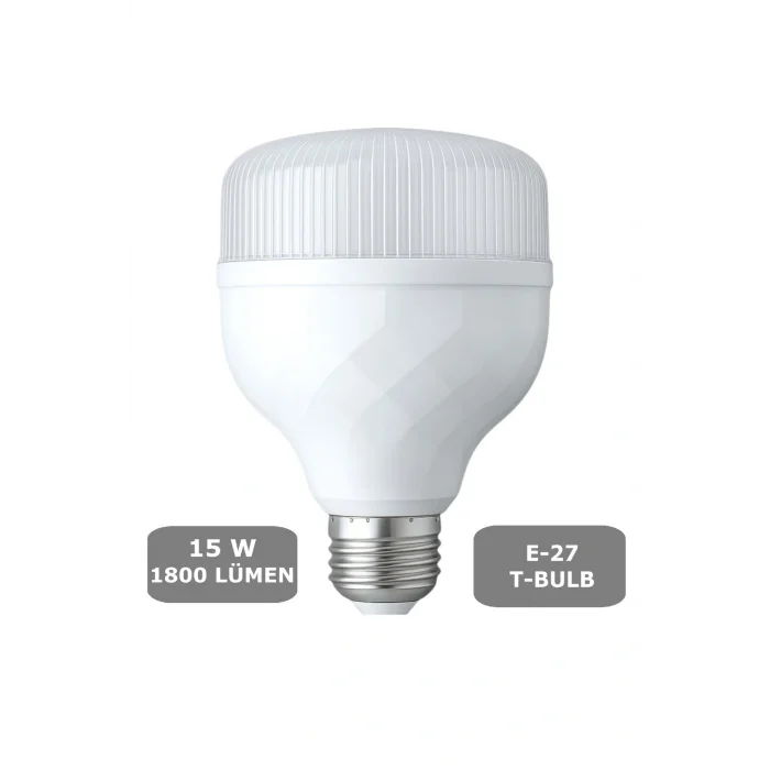 15W Torch Ampul E27 T-BULB Led Beyaz Renk 1800 Lümen