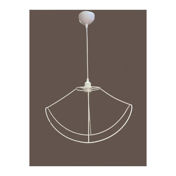 Yaprak Avize Teli , İskeleti (Büyük Boy 50x32 Cm) Beyaz Statik Boyalı (Duy Takımı Dahil)