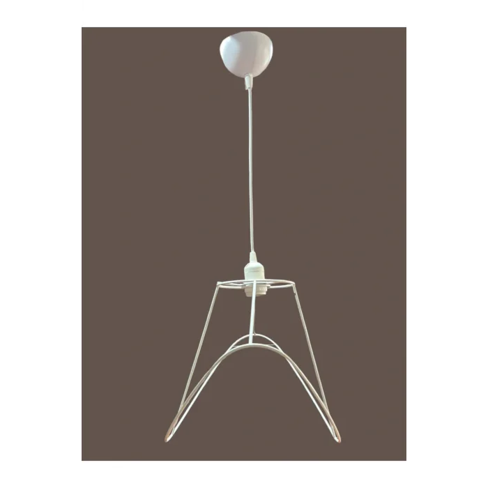 Yaprak Avize Teli , İskeleti (Büyük Boy 50x32 Cm) Beyaz Statik Boyalı (Duy Takımı Dahil)