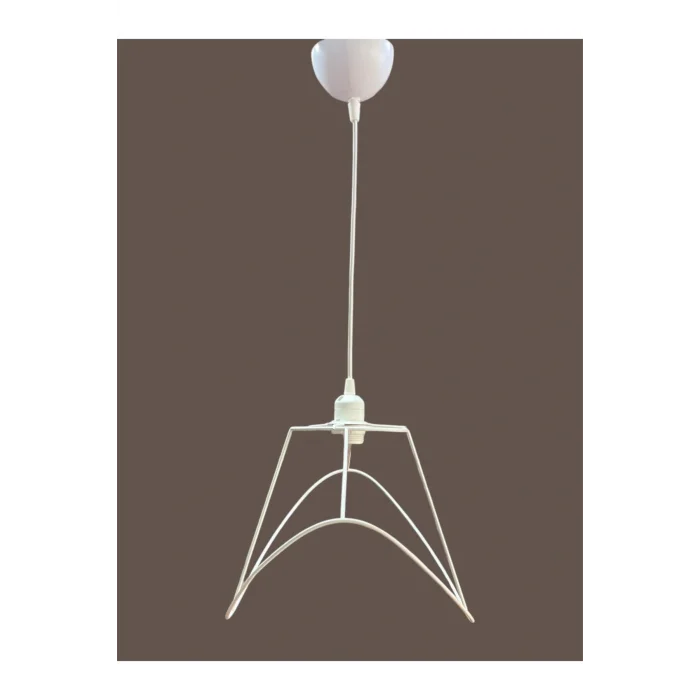 Yaprak Avize Teli , İskeleti (Orta Boy 44x31 Cm) Beyaz Statik Boyalı (Duy Takımı Dahil)