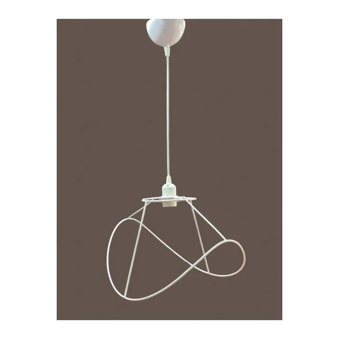 Yaprak Avize Teli , İskeleti (Orta Boy 44x31 Cm) Beyaz Statik Boyalı (Duy Takımı Dahil)