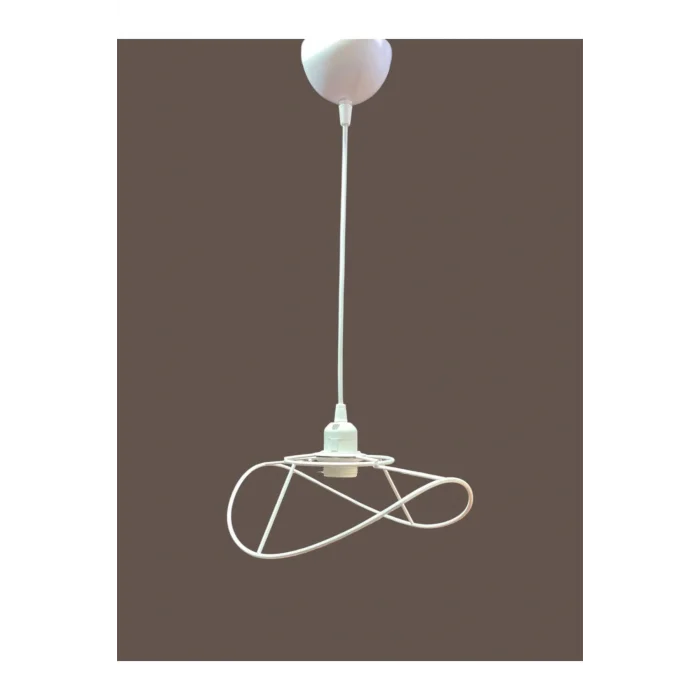 Yaprak Avize Teli , İskeleti (Küçük Boy 34x23 Cm) Beyaz Statik Boyalı (Duy Takımı Dahil)