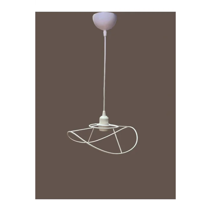 Yaprak Avize Teli , İskeleti (Küçük Boy 34x23 Cm) Beyaz Statik Boyalı (Duy Takımı Dahil)