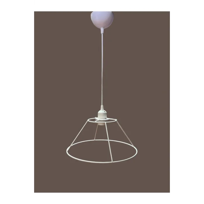 Huni Avize Teli , İskeleti (Kısa Boy 30x13 Cm) Beyaz Statik Boyalı (Duy Takımı Dahil)