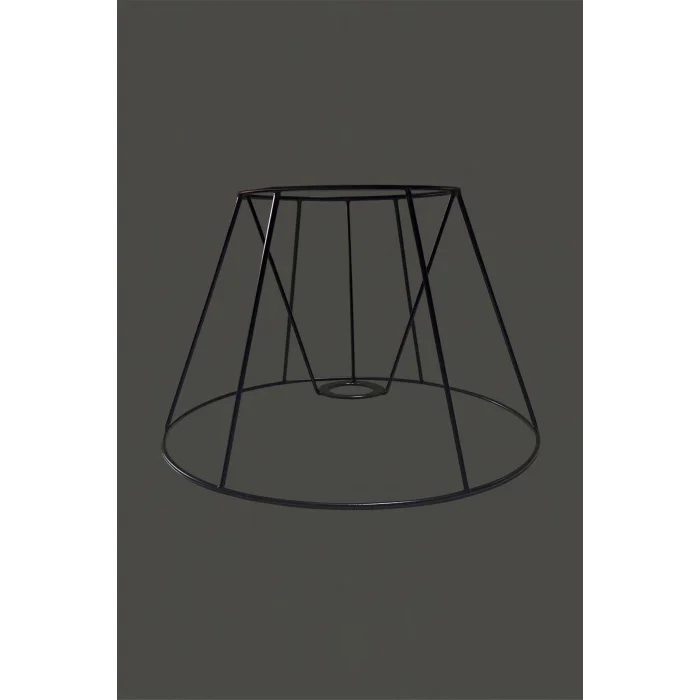 Konik Abajur Teli , İskeleti Siyah Statik Boyalı E27 (30 Cm)