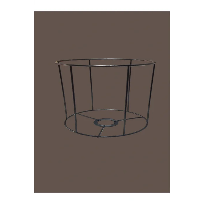 Silindir Abajur, Aplik Teli , İskeleti (Kısa Boy) Siyah Statik Boyalı E27 (20x15 Cm)