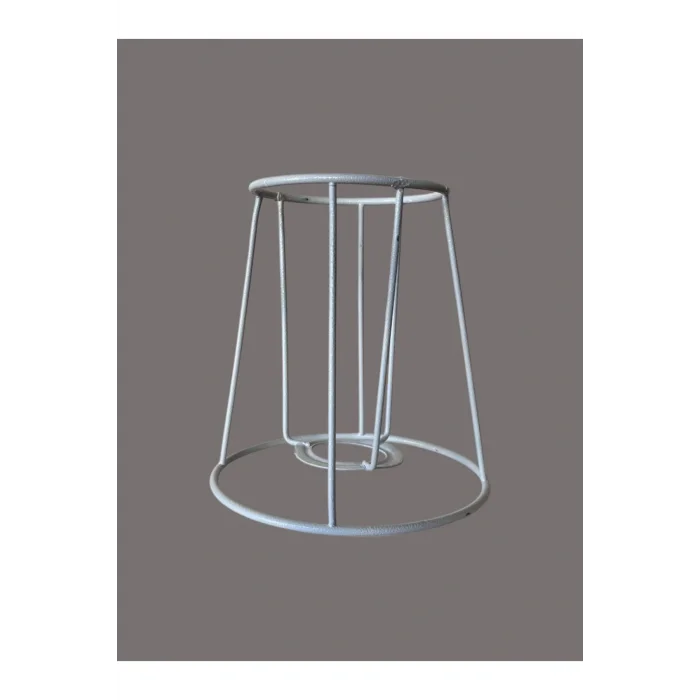 Konik Mini Abajur Teli ve Aplik Teli, İskeleti Beyaz Statik Boyalı E27 (15 Cm)