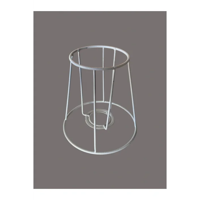 Konik Mini Abajur Teli ve Aplik Teli, İskeleti Beyaz Statik Boyalı E27 (15 Cm)