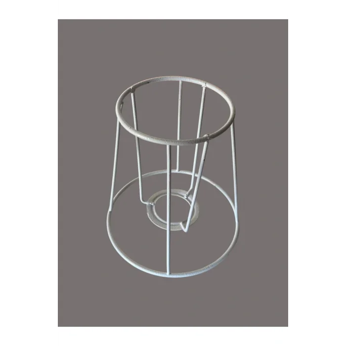 Konik Mini Abajur Teli ve Aplik Teli, İskeleti Beyaz Statik Boyalı E27 (15 Cm)