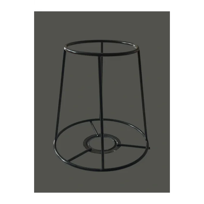 Konik Mini Abajur Teli ve Aplik Teli, İskeleti Siyah Statik Boyalı E27 (15 Cm)