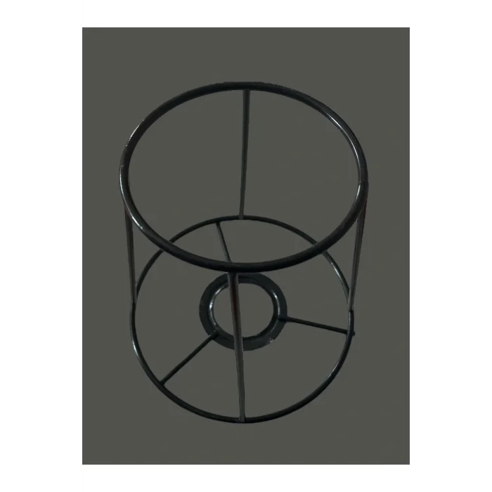 Konik Mini Abajur Teli ve Aplik Teli, İskeleti Siyah Statik Boyalı E27 (15 Cm)