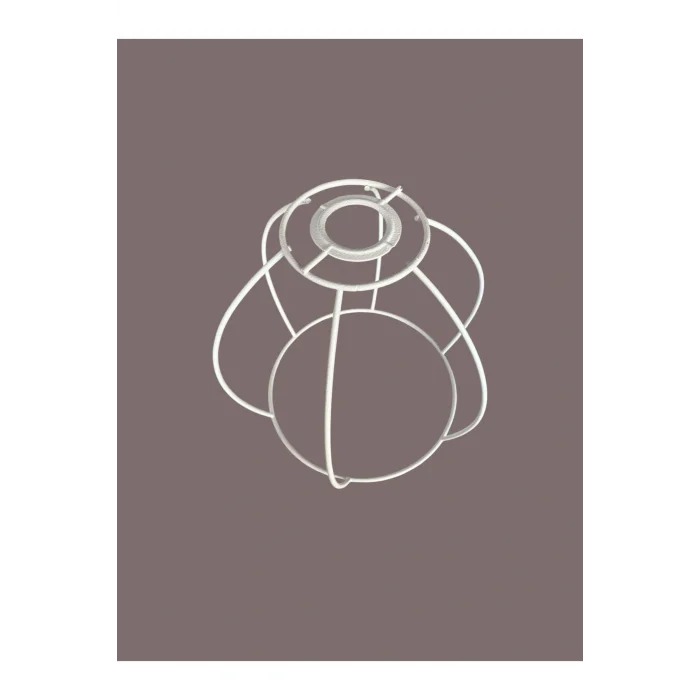 Yarım Küre Avize Teli , İskeleti (20x24 Cm) Beyaz Statik Boyalı (Duy Takımı Dahil)