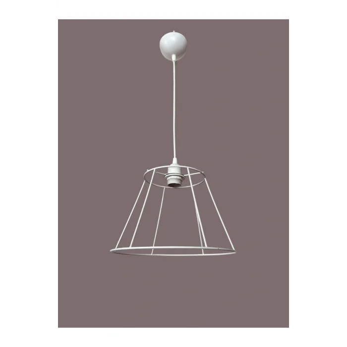 Konik Avize Teli , İskeleti (Standart Boy 30x20 Cm) Beyaz Statik Boyalı (Duy Takımı Dahil)