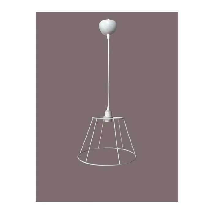 Konik Avize Teli , İskeleti (Standart Boy 30x20 Cm) Beyaz Statik Boyalı (Duy Takımı Dahil)