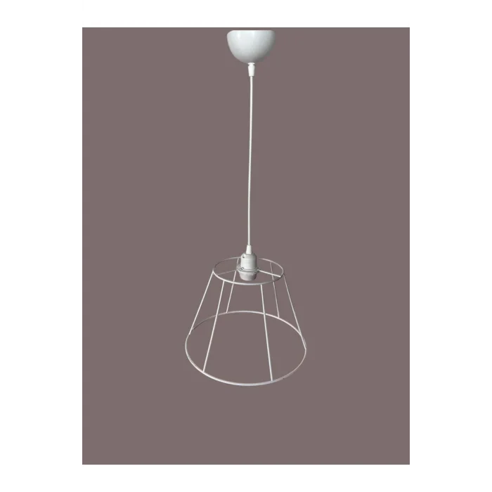 Konik Avize Teli , İskeleti (Standart Boy 30x20 Cm) Beyaz Statik Boyalı (Duy Takımı Dahil)