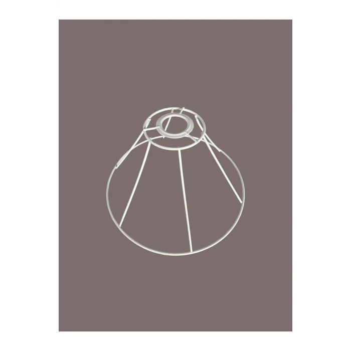 Konik Avize Teli , İskeleti (Uzun Boy 30x18 Cm) Beyaz Statik Boyalı (Duy Takımı Dahil)