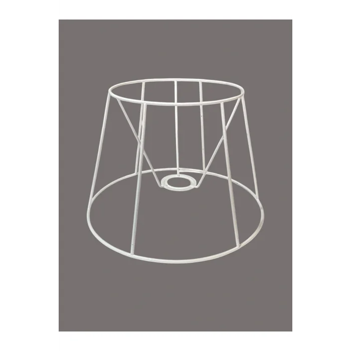 Konik Abajur Teli İskeleti Beyaz Statik Boyalı E27 (Çap 30 Cm)