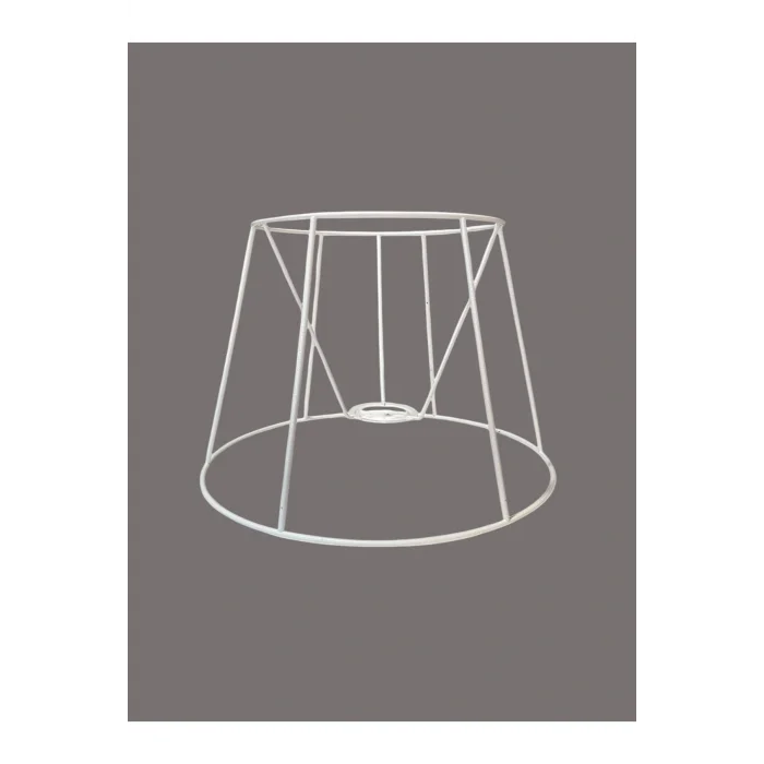 Konik Abajur Teli İskeleti Beyaz Statik Boyalı E27 (Çap 30 Cm)