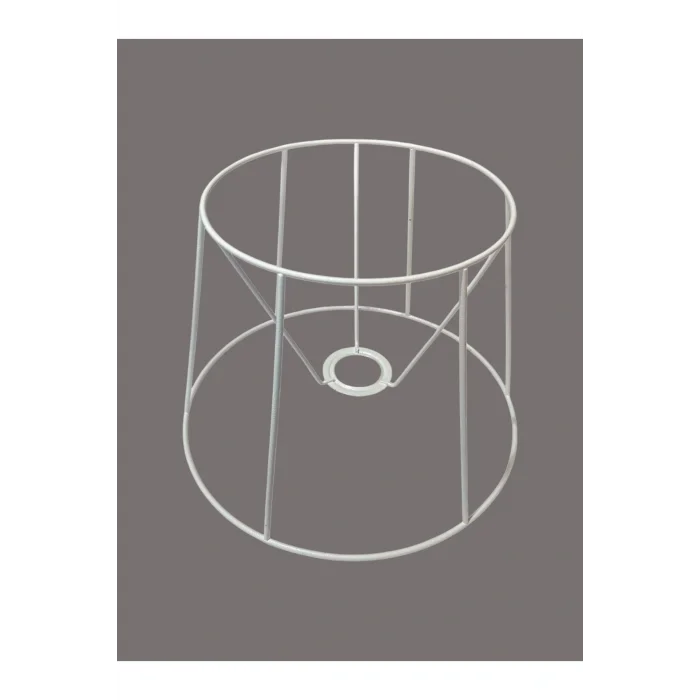 Konik Abajur Teli İskeleti Beyaz Statik Boyalı E27 (Çap 30 Cm)